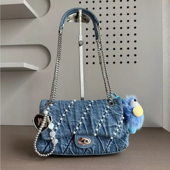 Alexander Wang Denim Bag with Pearl Rare - Picture 1 of 9